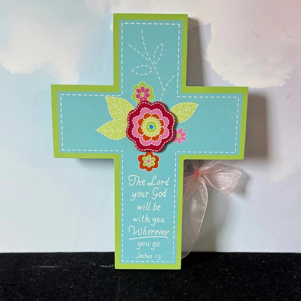 Hobby Lobby Blue and Green Cross Wall Decor